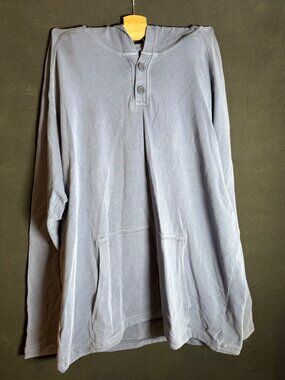 Men's Rhone Henley Hoodie Dye Blue Size XL Lightweight Hooded Top, Never Worn